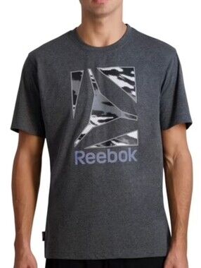 Reebok Men's Gray Graphic Logo T-Shirt